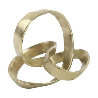 Imagem de JONATHAN Y DEC1000C Chamberlain Escultura decorativa de alumínio com nó abstrato de 18 cm, decoração de casa, para escritório, quarto, sala de estar, prateleiras e mesas de centro, ouro