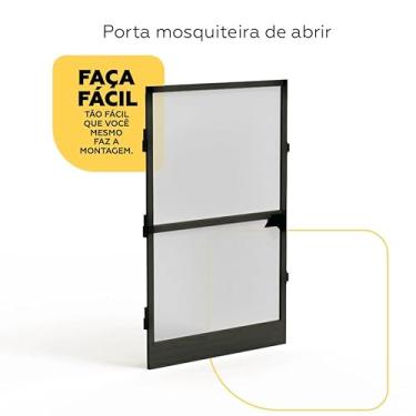 Imagem de Kit Porta Mosquiteira de abrir Preta 1,00x2,10m