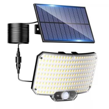 Imagem de Luminária De Parede Solar Com Sensor De Movimento E 234 LEDs Para Uso Interno E Externo, Ideal Para Jardins, Entradas De Garagem E Pátios. Resistente À Água E Com Cabo De 4,8 Metros(1pc)
