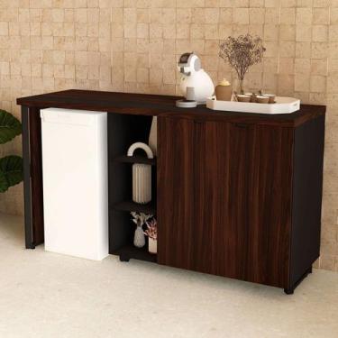 Imagem de Aparador Frigobar Embutir Esquerdo Armário 2 Portas com Pés em Metal C