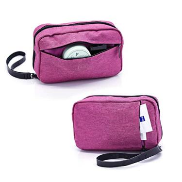 Imagem de Patu Handy Beauty Stuff estojo de transporte, bolsa de cosméticos de maquiagem, bolsa feminina para limpeza facial kit de cuidados com a pele, bolsa para lápis, organizador de acessórios eletrônicos portátil, Magenta