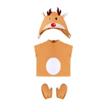 Imagem de Deevoka Fantasia de rena infantil, roupa fofa de rena para o Natal, meninas e meninos, S