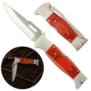 Imagem de Canivete Inox 19,5cm Multiuso Camping, Pesca e Aventura Resistente TCM