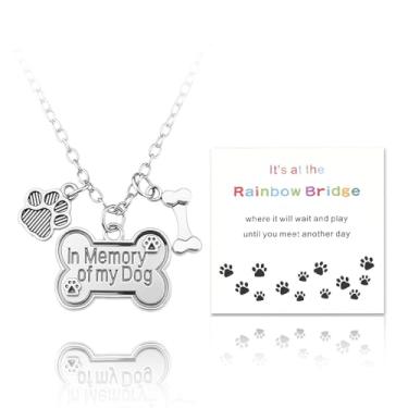 Imagem de YangQian Presente de simpatia para dono de animal de estimação, presente de memória para cães, gatos, luto, colar com estampa de pata, presente de perda de cachorro e gato, Zinco, Sem Pedra Preciosa