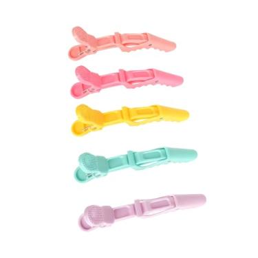 Imagem de Pacote com 5 grampos de cabelo jacaré de plástico, design de dentes largos para fixação de qualidade de salão, grampos de cabelo para todos os tipos de cabelo
