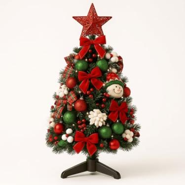 Imagem de Mini Árvore de Natal 60cm - Verde ou Nevada com 50 Galhos para Decoração de Mesa e Escritório(VERDE,1 ÁRVORE)