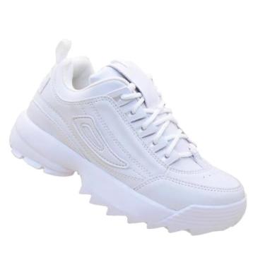 Imagem de Ruptor Tênis Esportivo, Material Sintético, Solado em Borracha Antiderrapante, Palmilha EVA Antibacteriana, Design Moderno (BRANCO COM ROSA, BR, Adulto, Numérico, M, 35)