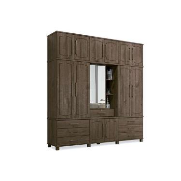 Imagem de Guarda Roupa 3 Portas 1 e 7 Gavetas Londres Capelinha Ébano - Santos Andirá
