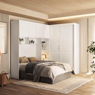 Imagem de Guarda Roupa Modulado Casal Completo Florença Moval Branco