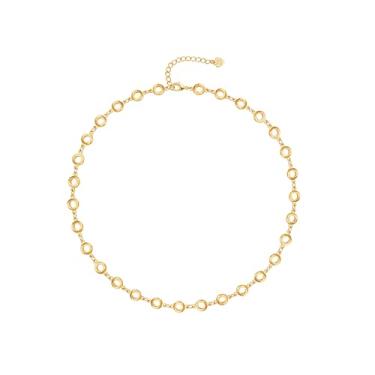 Imagem de JWEIWENCAY Gargantilha de corrente grossa banhada a ouro 18K delicada para mulheres, joias feitas à mão, Banhado a ouro, Sem Pedra Preciosa