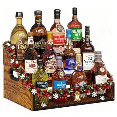 Imagem de Yuzehuaza Prateleira de exibição de garrafa de licor de bancada em 3 degraus com alça