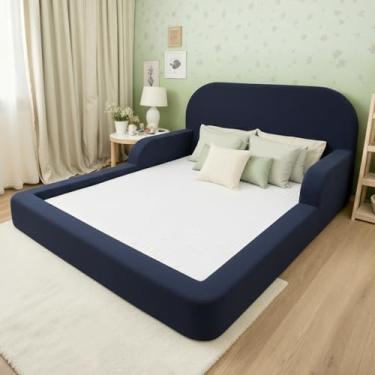 Imagem de Cama Montessoriana Infantil Casal - Com colchão - Little Duck (Azul)