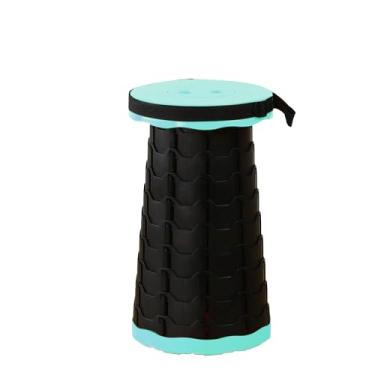 Imagem de Banqueta dobrável atualizada, peso máximo de 226 kg, cadeira dobrável retrátil portátil resistente ou apoio para os pés de viagem, para pesca ao ar livre, caminhadas, churrasco (verde preto)