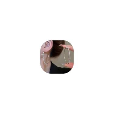 Imagem de Brincos de argola cruzados para mulheres, brincos de argola brilhantes com strass de cruz grande, para formatura, festa de casamento, 1, Metal, Sem pedra preciosa