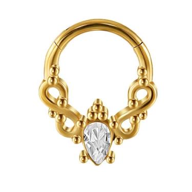 Imagem de Niaspi Anel minimalista de septo de nariz de cristal para mulheres e homens anéis de nariz de strass de aço inoxidável argolas articuladas concha helix cartilagem brincos piercing de narina joias, 16g