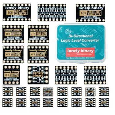 Imagem de LONELY BINARY Kit conversor de nível lógico de 27 peças - Módulos de câmbio bidirecional multicanal de 3,3 V a 5 V 2/4/6 canais sem chumbo edição dourada mudança de nível lógico para Arduino Raspberry