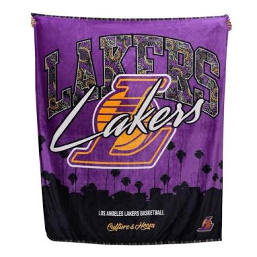 Imagem de Two Hype Cobertor NBA Los Angeles Lakers – Cobertor de pelúcia ultramacio nas cores do time, perfeito para dia de jogo ou decoração de casa, 152 x 170 cm