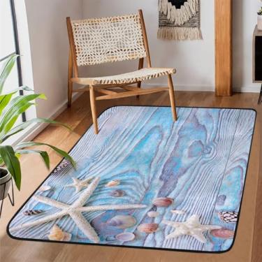 Imagem de Tapete de área para sala de estar, lavável à máquina, tapete de madeira antiderrapante, tapete macio, para sala de estar, quarto, sala de jantar, berçário, cozinha, decoração de casa