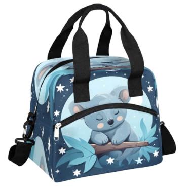 Imagem de hongjinglin Lancheira isolada para mulheres, homens, adultos, reutilizável, impermeável, à prova de vazamento, lancheira coala, animal, fofa, grande, refrigeradora, lancheira, bolsas, bolsa de preparo