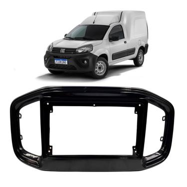 Imagem de Moldura Painel Central Multimidia 9 Polegadas Nova Fiorino 2021 à 2024 Black Piano Som