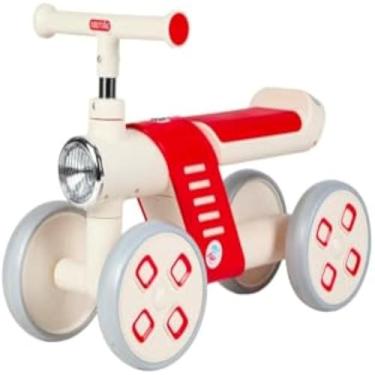 Imagem de Mini veiculo infantil para equilibrio com quatro rodas, vermelha e leve