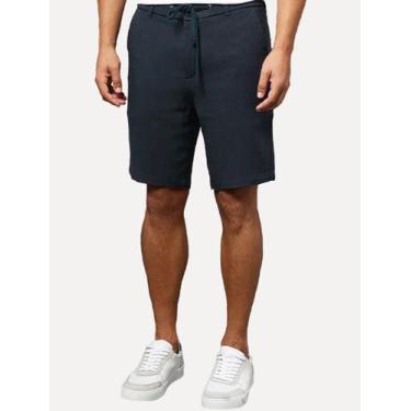 Imagem de Bermuda Calvin Klein Jeans Masculina Cadarço Linen Azul Marinho Tamanh