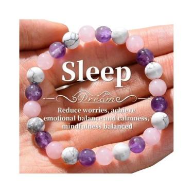 Imagem de Pulseira De Equilíbrio Para Dormir Com Pedras Naturais Da Moda, Com Tu