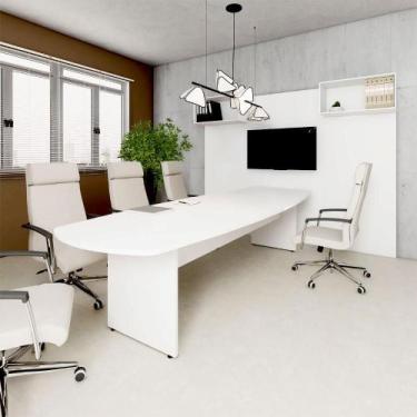 Imagem de Mesa de Reunião Orgânica 320cm x 110cm Pés Painel Escritório F5 Office