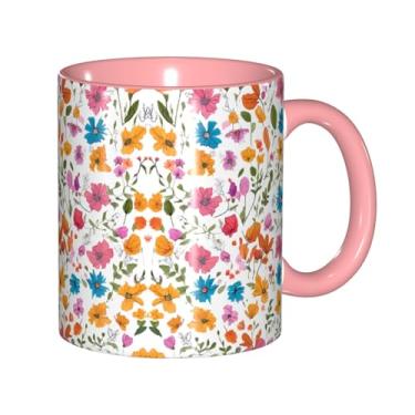 Imagem de Zeraoke Canecas de café criativas românticas extravagantes com estampa de borboletas de pássaros, personalizadas, presente para família, tamanho de 325 ml, unissex