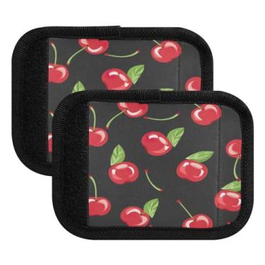 Imagem de Qilmy Delicious Cherries Bagagem Handle Wrap Pacote 2 Identificadores de Bagagem Tag Comfort Handle Grips Capa para Carrinho de Viagem Bolsa Mala Avião Acessórios de Viagem 506