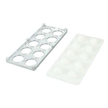 Imagem de Zerodis Conjunto Manual de Moldes de Prensa para Bolinhos Com 10 Furos, Material de Ferro e ABS, Ferramenta de Cozinha para Fazer Bolinhos e Molde de Preparação de Alimentos de Pastelaria (Prata)