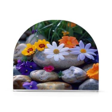 Imagem de Porta-guardanapos de pedras e flores para mesas - Porta-guardanapos para cozinha, porta-guardanapos de mesa, porta-guardanapos de coquetel, porta-guardanapos de papel239