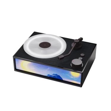 Imagem de Tocador de Vinil para Mesa com Alto-Falante BT Sem Fio e Luz Noturna LED 10ml Óleo Essencial Decoração Casa Escritório Q