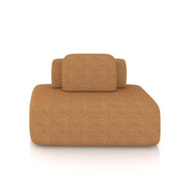 Imagem de Sofá Ilha Sala de Estar Modulado Dakota 142cm Encosto Almofada Solta Bouclê Rústico Terracota G33 - Gran Belo