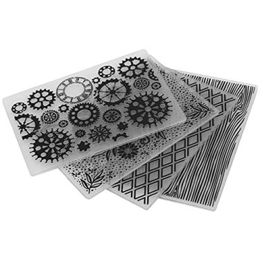 Imagem de Generic Modelo de Gravação Em Relevo, Pastas de Plástico DIY para Ferramenta de Artesanato Em Papel, 4 Unidades de Modelo Em Relevo para Scrapbooking para Cartões, Envelopes, para Artesãos DIY
