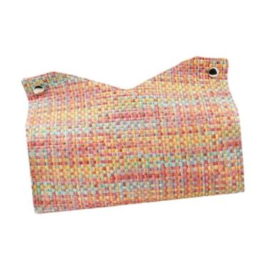 Imagem de Ioensy Porta-lenços de couro PU com capa protetora, dispensador de papel higiênico e porta-guardanapos para, Rosa