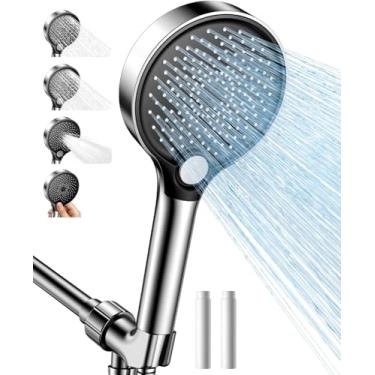 Imagem de Chuveiro filtrado com chuveiro portátil - Chuveiro de alta pressão - Chuveiro para água dura - 3 modos de pulverização, amaciante de água de ângulo ajustável, filtro de chuveiro removível com