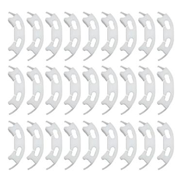 Imagem de Clipes de suporte de jardim para plantas de tomate, pacote com 100 grampos de treliça de plástico branco com alça, reforço de haste de planta para rendimento máximo