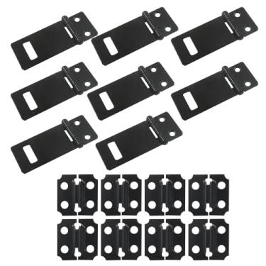 Imagem de Bivethoi Pacote com 8 trinco de ferrolho preto de 5 cm, trava deslizante de segurança para cadeado, fechaduras de portão para cerca de madeira/gaiola de animais de estimação/armário/janela/jardim