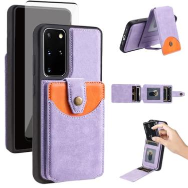 Imagem de Asuwish Capa de celular para Samsung Galaxy S20 5G 6,2 polegadas capa carteira celular compatível com protetor de tela de vidro temperado Magsafe suporte fino suporte de cartão de crédito ID S 20 20S