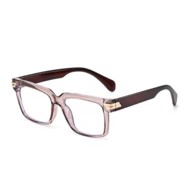 Imagem de HCPIHF Óculos de sol retrô fashion feminino e masculino UV400 para áreas externas (marrom transparente)