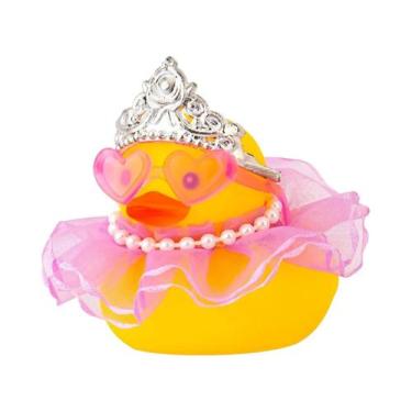 Imagem de Decoração De Carro Em Forma De Pato De Borracha Com Vestido, Óculos De