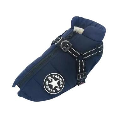 Imagem de Jaqueta Grande Impermeável De Inverno Para Cães Com Arnês, Casaco Quen