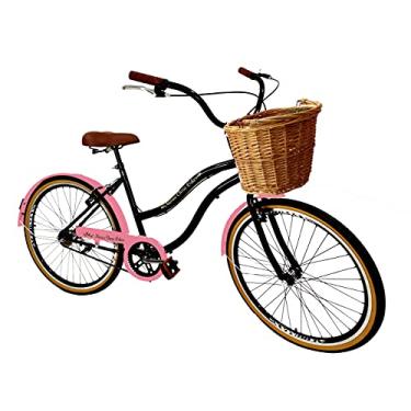 Imagem de Bicicleta Aro 26 passeio s/marchas com cesta Vime Preto Rsa