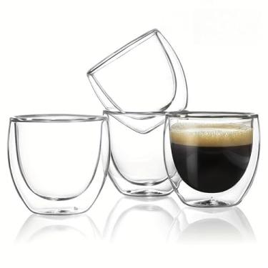 Imagem de Jogo De Copos De Vidro Com 6 peças 80ml Copo - Ideais para Shot, Café, Sobremesa, Yogurt e Doses