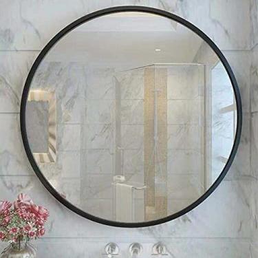 Imagem de TRGCJGH Espelho de parede para banheiro, formato redondo, espelho de parede, espelho de corredor, espelho de banheiro, espelho de sala de estar, espelho de lareira, espelho de maquiagem criativo