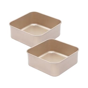 Imagem de Conjunto de formas quadradas de 21 cm, 2 peças antiaderentes, bandeja de rolo de geleia de aço carbono comercial de 7,6 cm, assadeira não tóxica para assar no forno, fácil de limpar