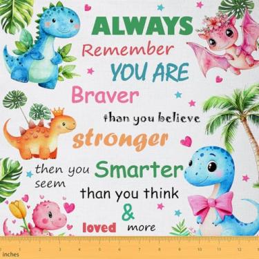 Imagem de jejeloiu Tecido de dinossauro por The Yard 1 jarda Kids 3D Dino Print 3D Dino Print Tecido estofado para cadeiras para meninos meninas adolescentes branco puro impermeável tecido externo