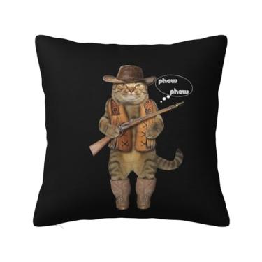 Imagem de Lalamelody Capas de almofada engraçadas de gato 45,7 x 45,7 cm para sofá, casa, cama, sala de estar, fronhas decorativas