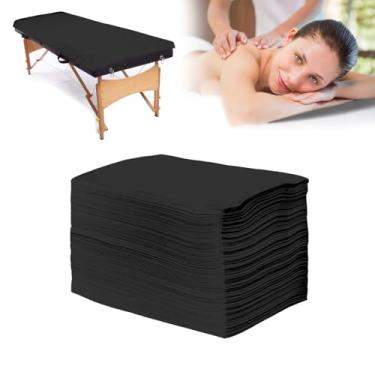 Imagem de 50 peças de lençóis descartáveis de mesa de massagem 78,7 cm x 180,3 cm, tecido não tecido, descartável, capa de cama de SPA, respirável, à prova d'água, para viagens, spa, tatuagem, hotel, salão